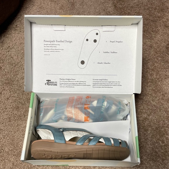 EARTH ORIGINS BERRI LEATHER CLOSED TOE LEATHER SANDAL. SIZE 11 W. MOROCCAN BLUE. - Picture 5 of 8